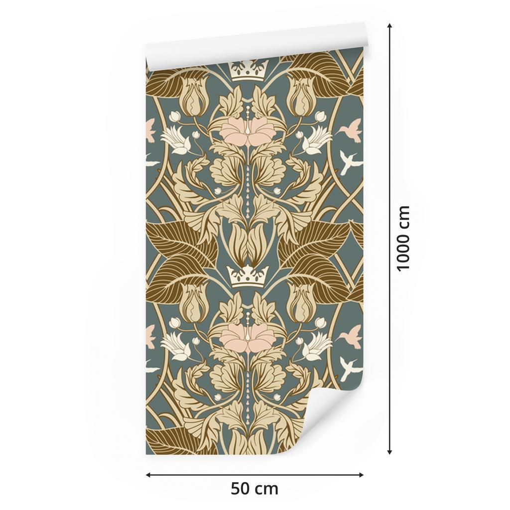 Wallpaper Plants Retro Ornaments for Living Room and Bedroom 50x1000