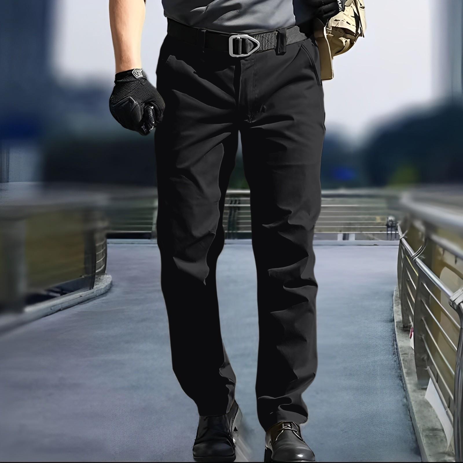 

Men s Work Pants Outdoor Work Fishing Camping Waterproof Wear-resistant Multi-Pocket Work Pants (Belt Not Included) S чорний