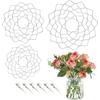 3 Size Flower Frog Grid Bouquet Stem Holder for Vase Artificial Flowers Arrangement,Flower Arranging Floral Frogs Kenzan Lid with Clips for Ikebana
