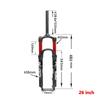 Bolany Mountain Bike Fork Suspension Double Airbag, Red Bike Front Straight Tube, Shock Absorber, Magnesium Alloy, Bike Accessor