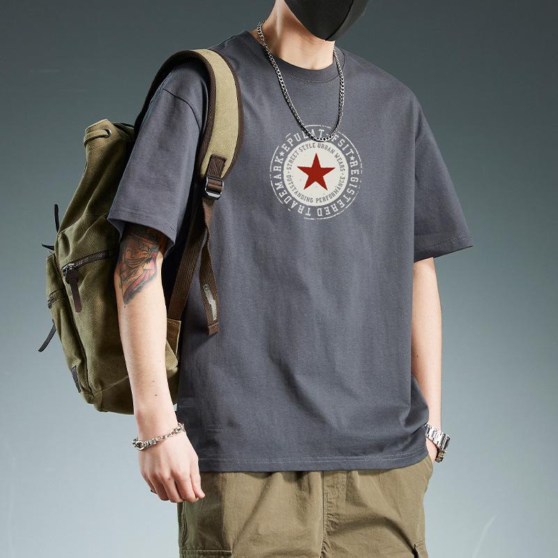 

Хлопковая футболка с коротким рукавом Модная на все случаи жизни Дышащая летняя спортивная футболка Мужской топ 3XL