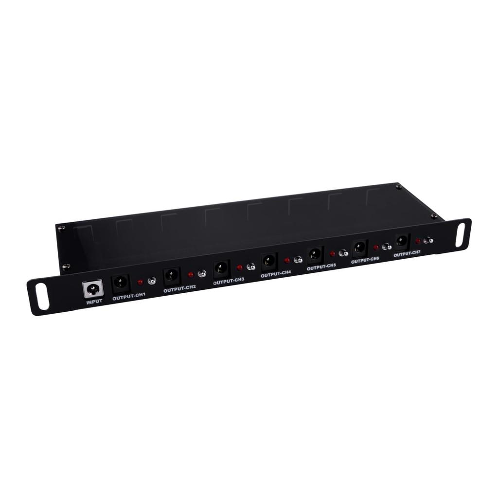 GeeekPi 10-inch Rackmount Power Distribution Unit (Rack PDU) DC PDU Lite 7-CH 0.5U, for DeskPi Rackmate T1T0T2 and 10-inch Server Cabinets, with 7