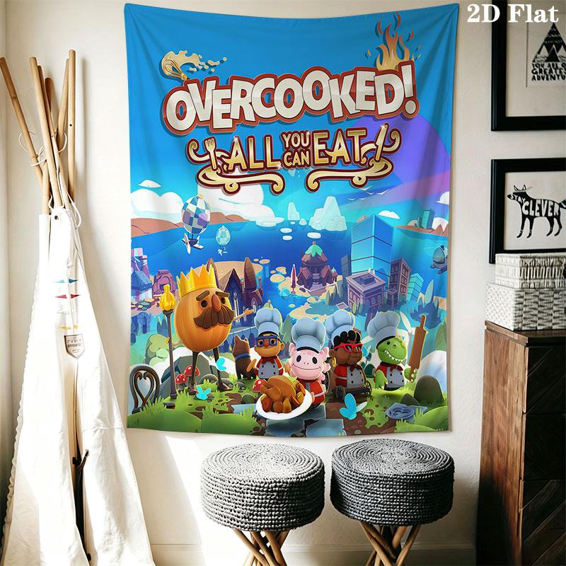 Overcooked Wall Hanging Printed Fabric Blanket Decorative Tapestries for Bedroom Living Room Home Decor