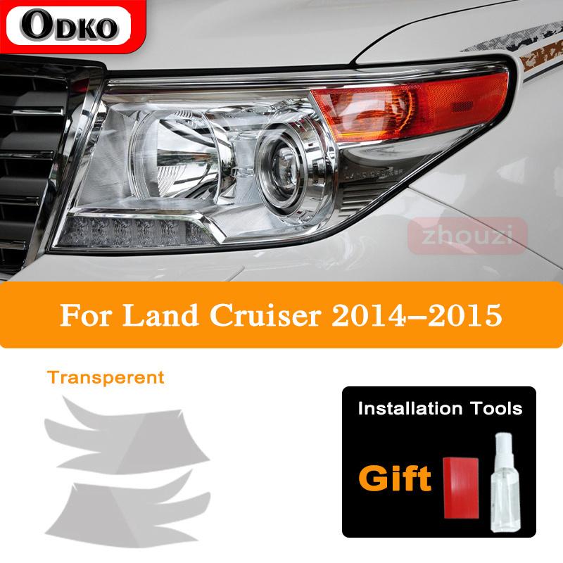 2 Pcs For Toyota Land Cruiser 2014- Car Headlight Tint Black Protective Film Protection Transparent TPU Sticker Accessories