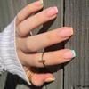 Hochwertige tragbare künstliche Nägel im Mandel-Nude-French-Stil – mittellange und lange Nagelspitzen