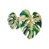 Alloy Brooch, Enamel Leaf Design Lapel Pin, Plant Lover Badge with Smooth Lines Bright Color, Fresh Style Brooch for Shirts Suits Sweaters Canvas