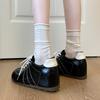 Fashion 5CM Height-increasing Loafers Comfortable Anti-Slip Work Dance Casual Shoes Women's Footwear Rubber Sole Mircrofiber Leather