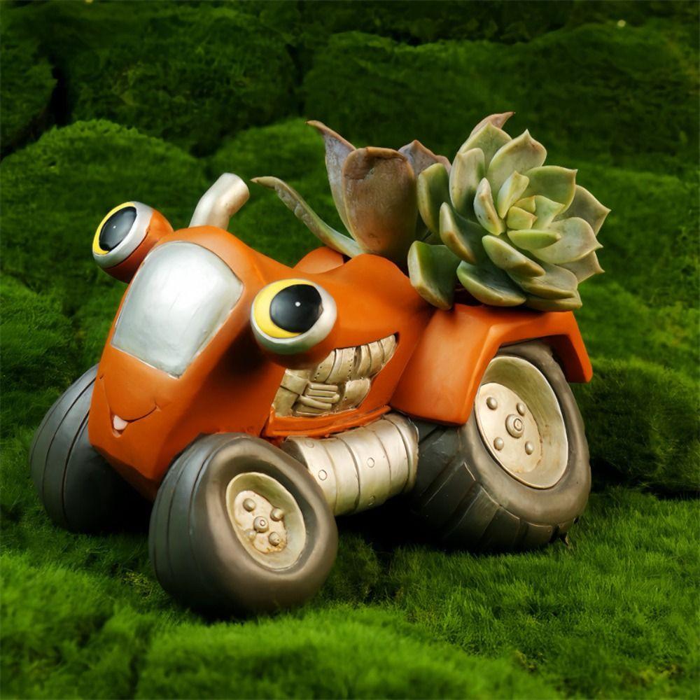 Car Shaped Succulent Flower Pot All Weather Resistant Cartoon Car Figurine  Christmas