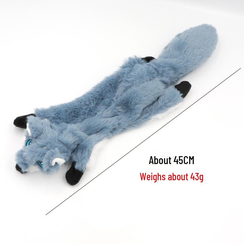 Plush Leather Squirrel Dog Toy with Sound for Teething and Self-Play