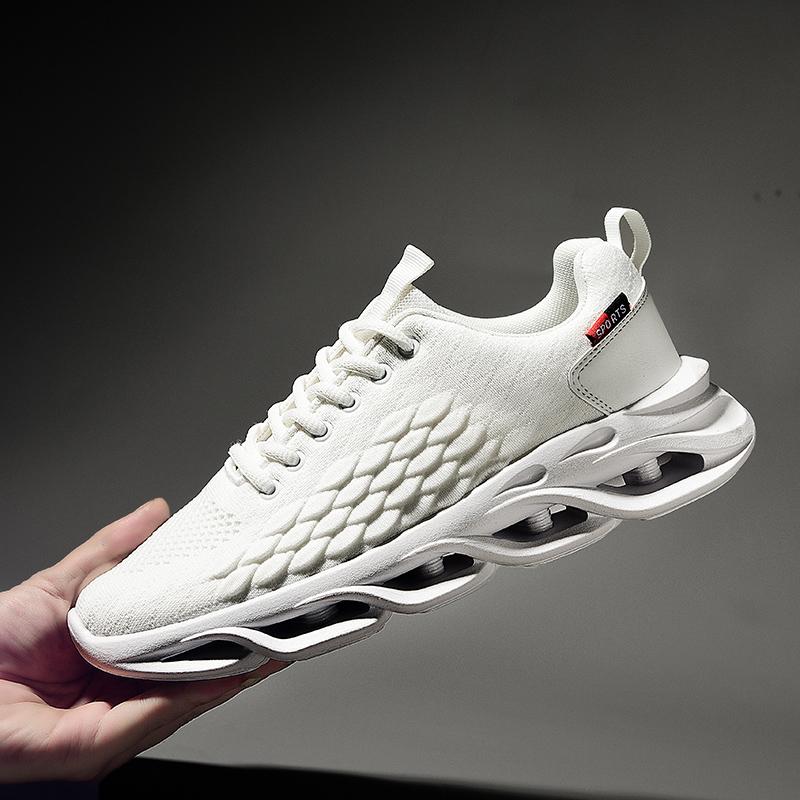 Running Shoes Durable Woven Breathable Anti-slip Men Shoes Comfortable Lightweight Soft Mesh Lace-up Sports Shoes Men