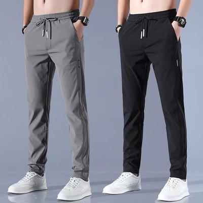Men's Loose, Wear-Resistant Work Pants - Durable, Breathable Ice Silk for Summer Construction Sites