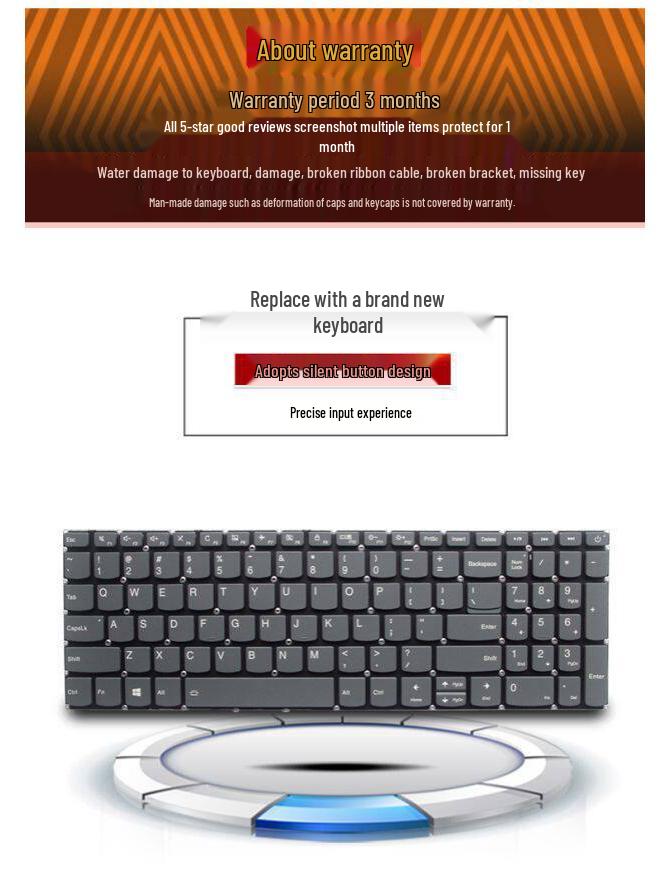 Compatible with Lenovo E53-80 V130-15AST 300S-15 S340-15 Xiaoxin-15 2019 Keyboards