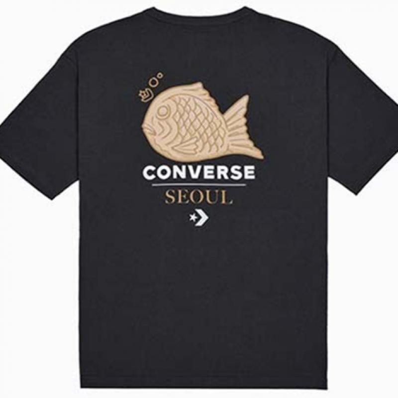Converse CoTTon Bungeoppang Seoul CiTy T shirT Black Mch647 023