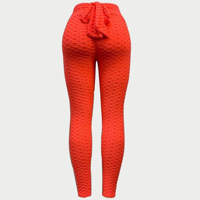 Cross-Waist Jacquard High-Waisted Butt-Lifting Yoga Pants