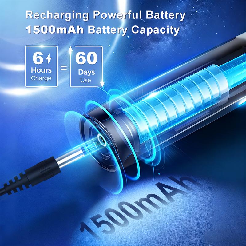 M01 Escova de Dentes Elétrica Rotativa Kit com 8 Cabeças e Estojo de Viagem