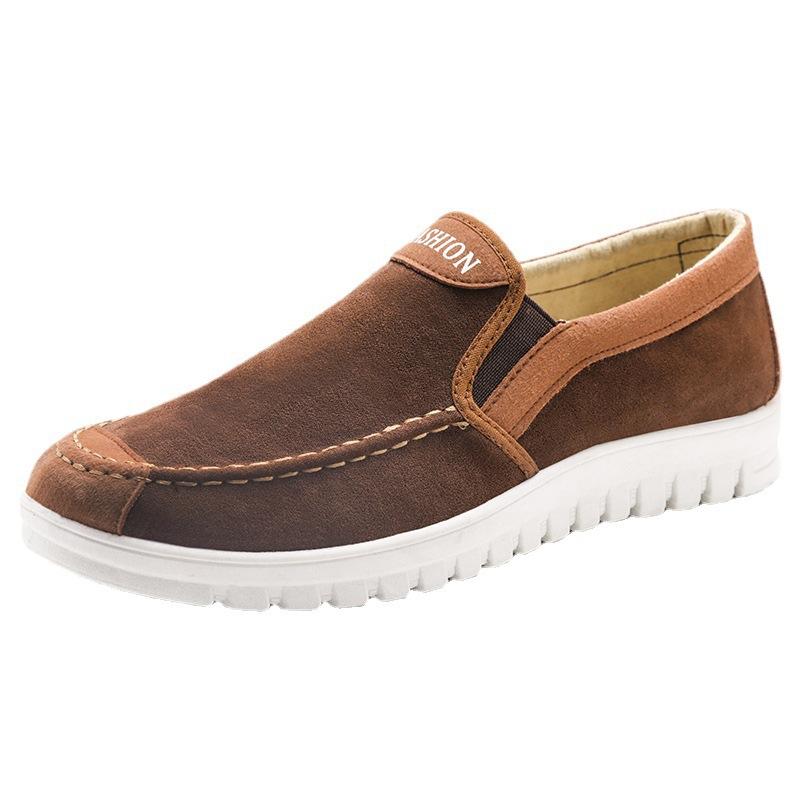 

Old Beijing Cloth Shoes Men s Canvas Suede Shoes Single Shoes Lightweight Flat Heels Casual Soft Soled Men s Shoes 44