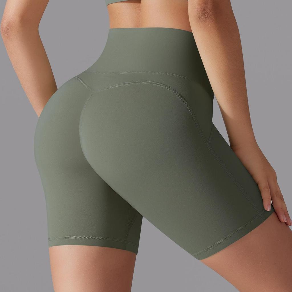 New Nude Tight Fitting Sports Shorts, No Need To Wear Underwear, High Waist And Hip Lifting Yoga Shorts, Running And Fitness Shorts For Women