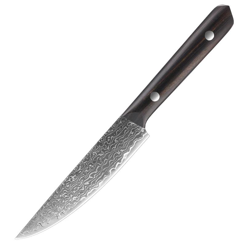 Paring Knife 5.5 inch Damascus VG-10 Steel Core, Ultra-Sharp Damascus Utility Knife Steak Knife, Full Tang Pro Peeling Knife