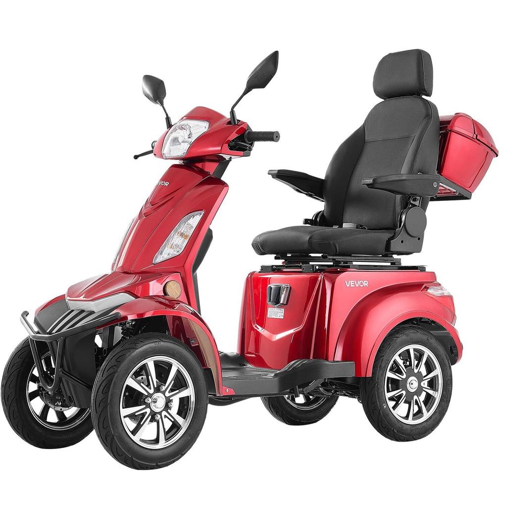 Scooter elettrici per la mobilità a 4 ruote Heavy Duty per anziani e adulti, capacità 500 libbre, 35 KM 3 velocità lunga autonomia, scooter elettrico ricreativo All Terrain da 1000 W
