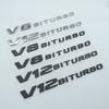 1pcs 3D ABS V8 BITURBO V12 BITURBO Car Letter Fender Side Emblem Rear Tail Trunk Decals Badge Sticker Decal Styling Accessories