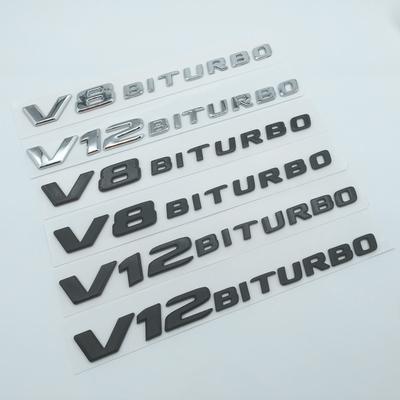 1pcs 3D ABS V8 BITURBO V12 BITURBO Car Letter Fender Side Emblem Rear Tail Trunk Decals Badge Sticker Decal Styling Accessories