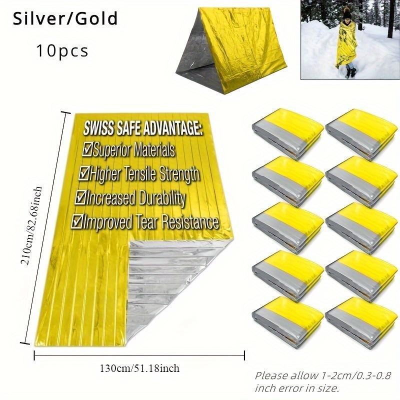 Emergency Mylar Insulation Blanket - Durable Space Blanket for Outdoor Survival, Camping, Hiking, First Aid, Natural Disasters