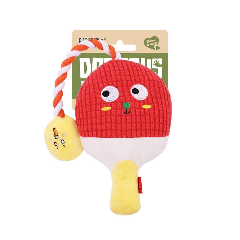 Interactive Cotton Rope Tug Dog Toys Bite-Resistant Squeaky Plush Chew Toy for Small Medium Dogs Teeth Cleaning & Boredom Relief красный