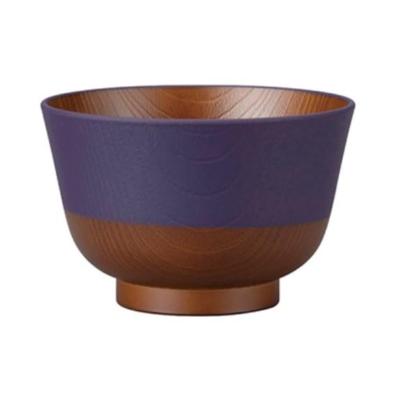 Japanese traditional Japanese flared lacquered soup bowl ceramics, colors, (eggplant purple)