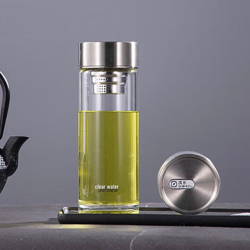 Clear Glass Water Bottle with Infuser