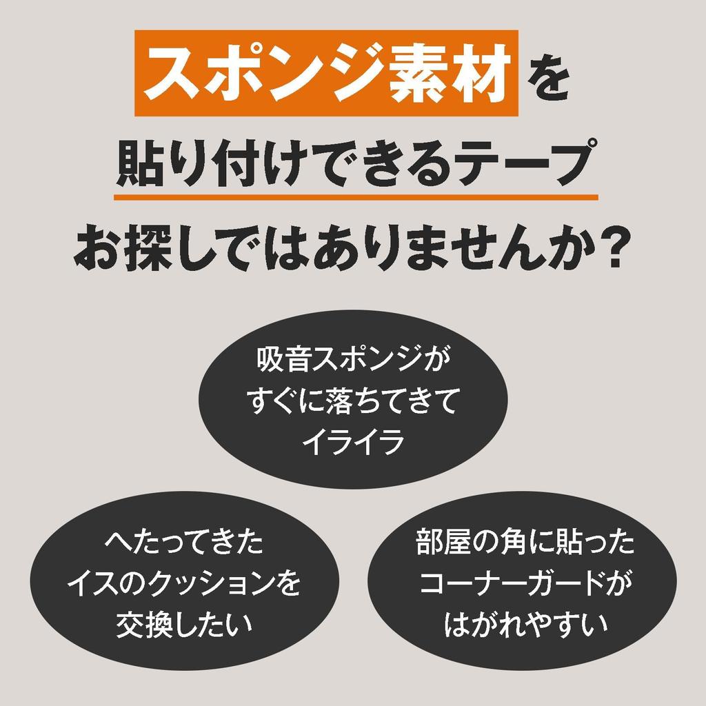 Como Life Sponge Adhesive Double-Sided Tape, 0.6 inches (15 mm) x 66.6 ft (20