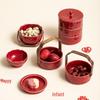 Chinese Ceramic Camellia Snack Plate Set