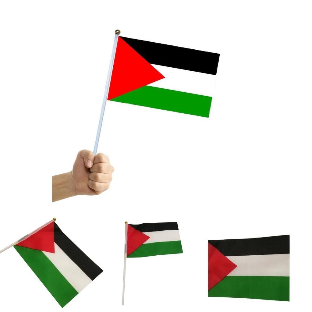 Palestina Handflaggor Livfulla Polyester Bilfönsterflaggor För Free Gaza Frihetsvisning