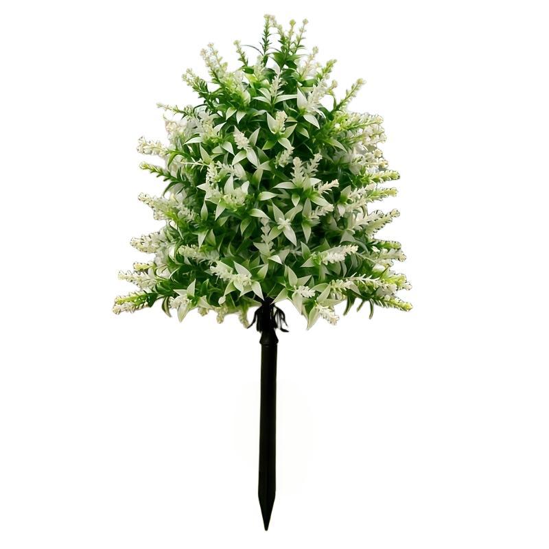 Topiaire Artificielle Lavande Résistante à la Décoloration Piquet de Sol Buisson Factice Réaliste pour Décoration de Mariage Jardin Patio