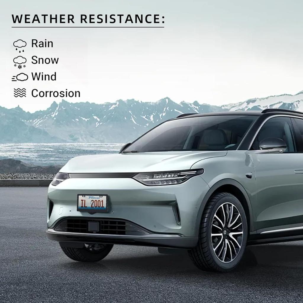 EWBN Carbon Fiber License Plate Frame,1 Pack Black License Plate Frames With Screws & Caps,Classic Carbon Fiber Design Car Black License Plate