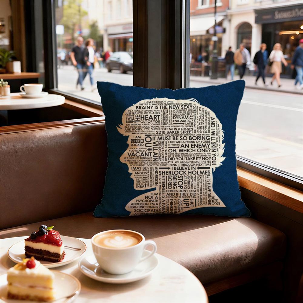 Literary Sherlock Holmes Cushion Cover Decorative Cushions Covers Cover Sofa x Pillow Piece x x Pillowcase