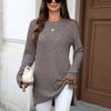Women's T-Shirt Vintage Floral Print Round Neck Loose Long Sleeve Mid-Length Thumb Leak Top