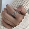 S925 Sterling Silver Ring Women's Retro Cold Wind Ring Old Texture Cross Twist Braided Ring Hipster Ring Jewelry