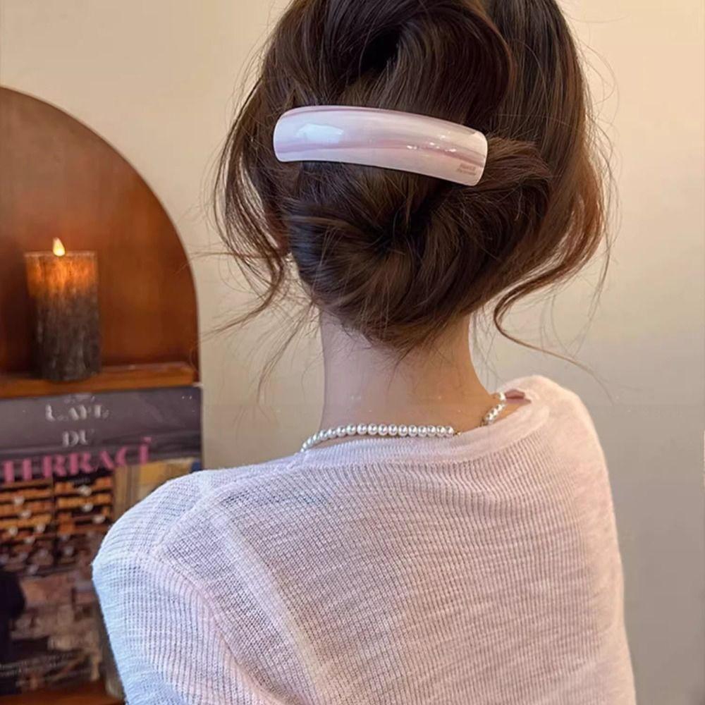 Geometric Spring Clip Arc Large Hairpin Cute Acetate Hair Clip  Girl