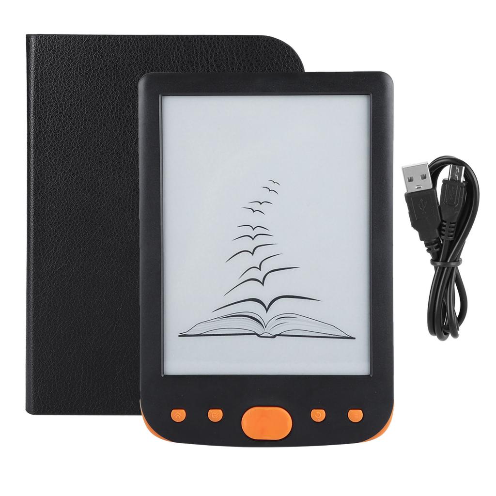BK‑6025L Portable 6inch 8G E Book Reader Supports TF Card Screen Lighting Orange