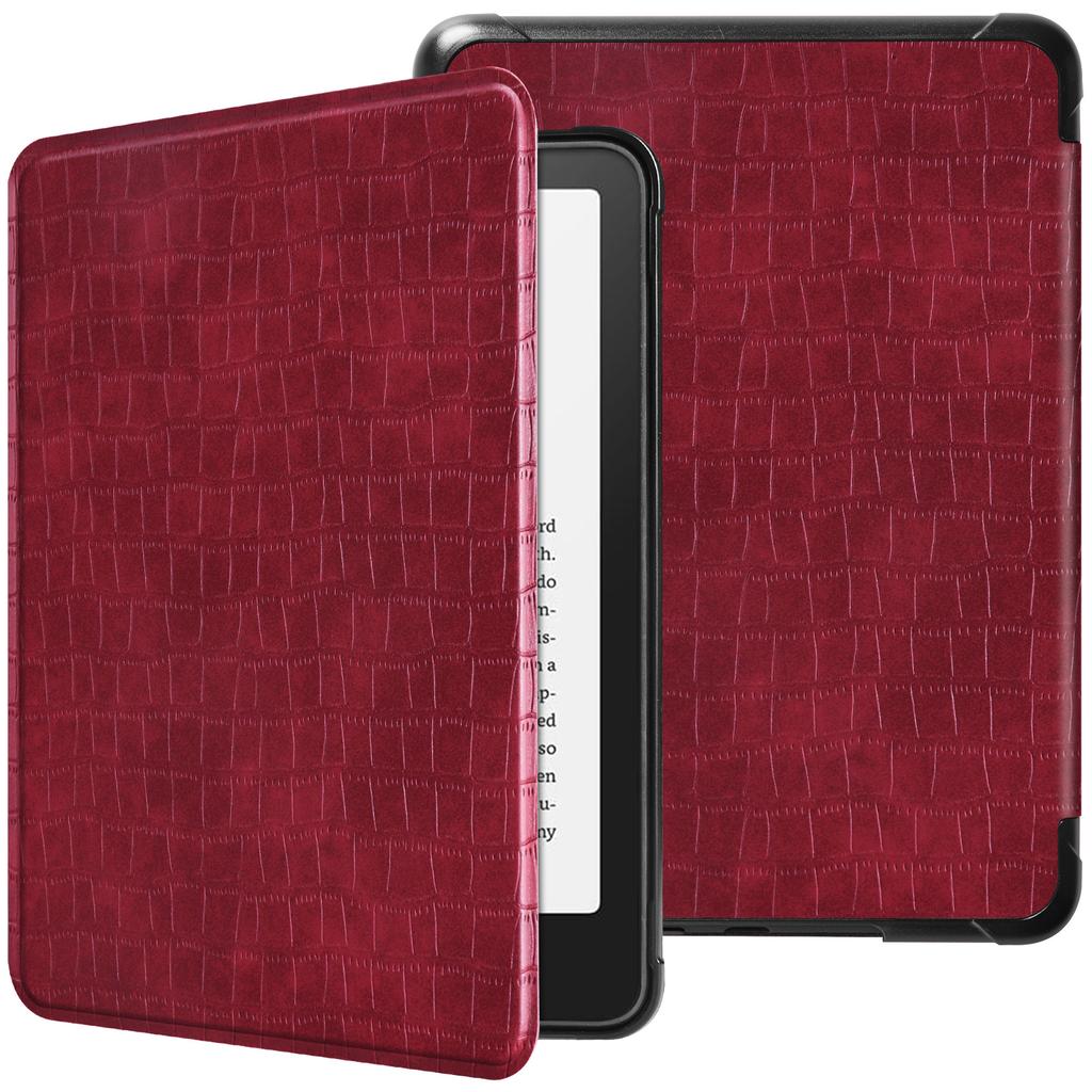 Case for Kindle Paperwhite 12th Gen 7-Inch (2024 Release) - Stylish Crocodile Synthetic Leather Shockproof Hard Shell