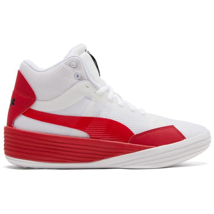 Puma Clyde All Pro Mid Basketball Shoes Unisex Sneakers White Red 195512-04