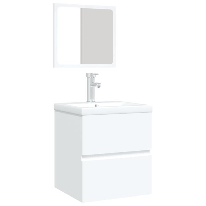 3114171 vidaXL Bathroom Vanity Unit with Basin and Mirror White
