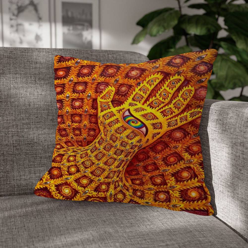 AAlex Grey Trippy Psychedelic Cushion Cover Inches Farmhouse Decor Home Throw Pillow Covers For Couch Decorations