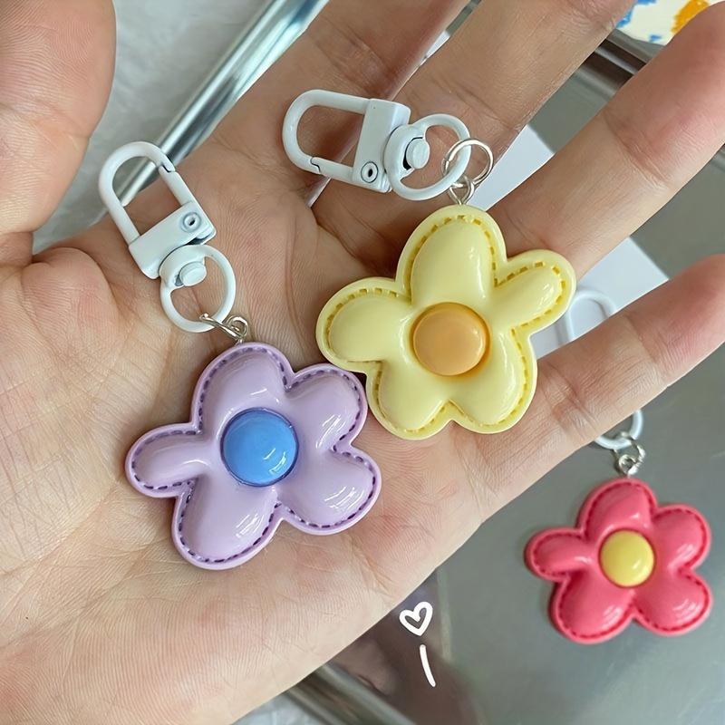 1PC Flower Keychain Decoration Plastic Gift DIY Design Pendant Creativity Lobster Buckle Party Keychain Marker