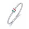 European & American Titanium Steel Hollow Electroplated Bangle with Diamonds - Versatile Stainless Steel Women's Fashion Jewelry
