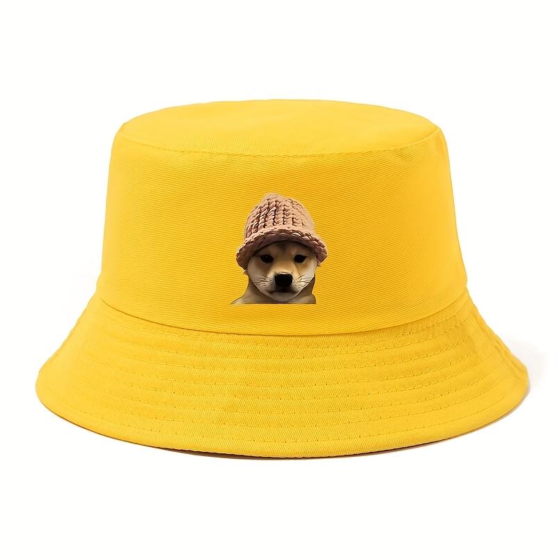 Shiba Inu printed fisherman hat for outdoor sports travel and summer vacation. Comfortable and fashionable sports style