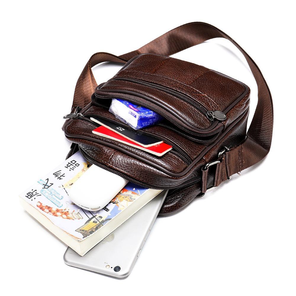 Leather Shoulder Bag Messenger Bag for Men 16*5*19cm