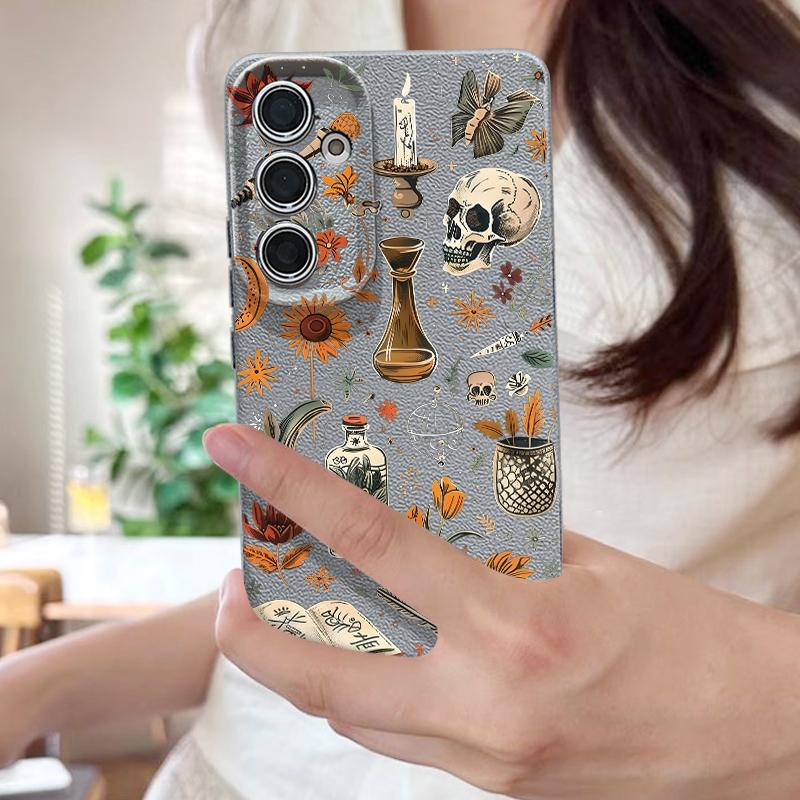 Lettered Skull Pattern Case For Samsung A18 A57 A37 A17 A56 A36 A26 A16 A55 A35 A25 A15 A54 S21 FE S22 S23 S24 Plus S25 S26 Ultra Silicone Cover