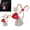 Vintage Bow Pin Bling Rhinestone Brooch Pin, Love Heart Bowknot Lapel Alloy Women Jewelry Accessory for Dresses Coats Sweaters Decorative Accessories