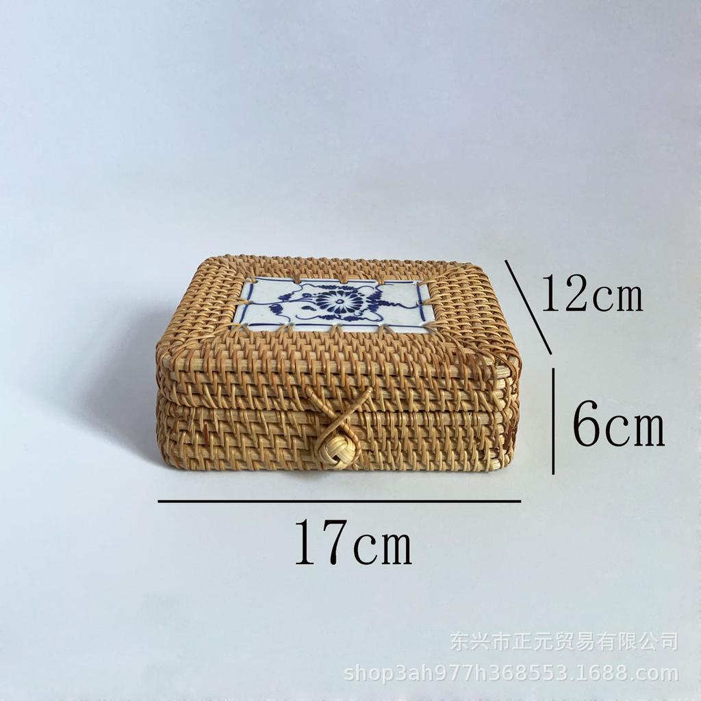 Rattan storage box, tea storage tank, candy snack storage basket, jewelry storage box.